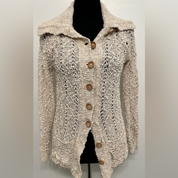 Sweaters Vintage Pallas Hand Loomed Irish Linen Cardigan Sweater